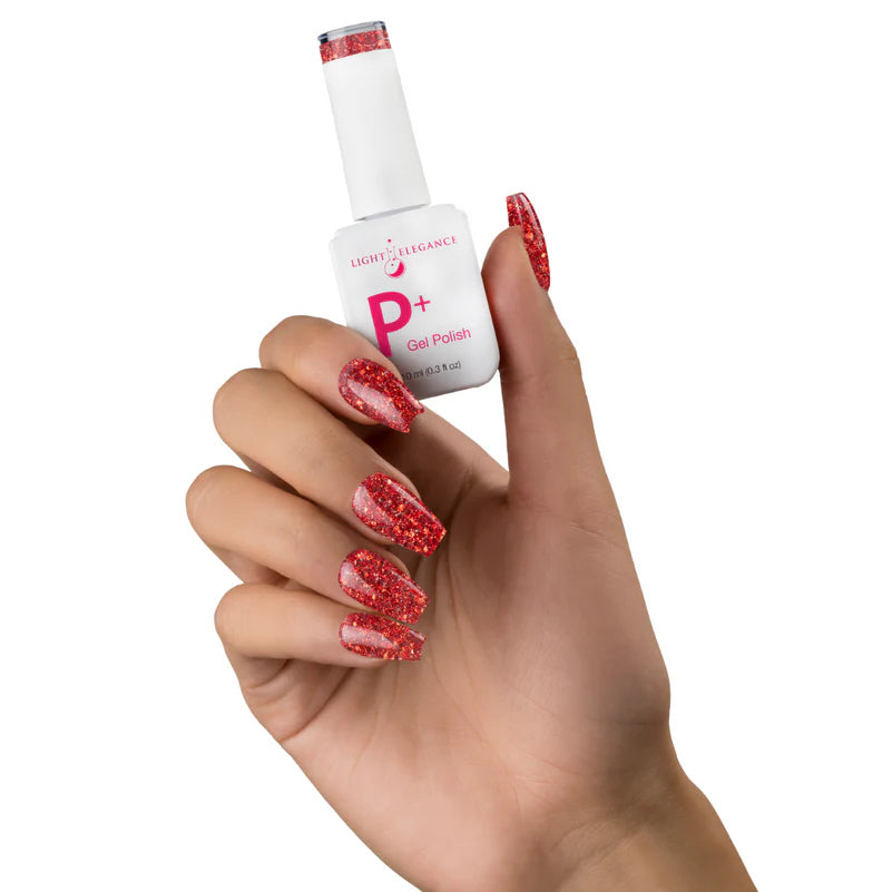 P+ Little Red Sled Glitter Gel Polish